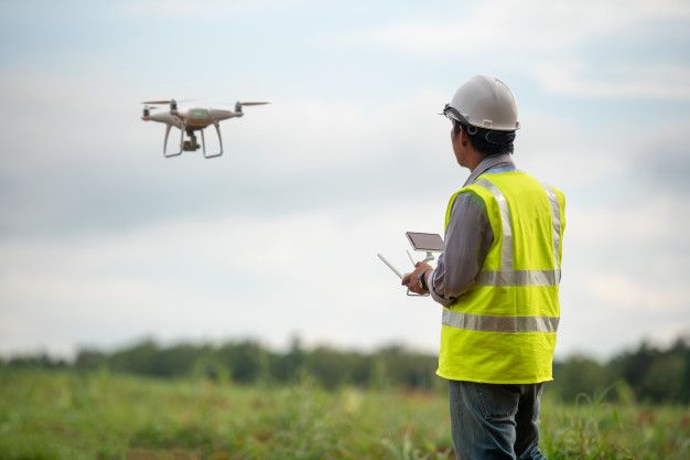 Дрон Falcon MapperX картографирует строительную площадку с высоты птичьего полёта
